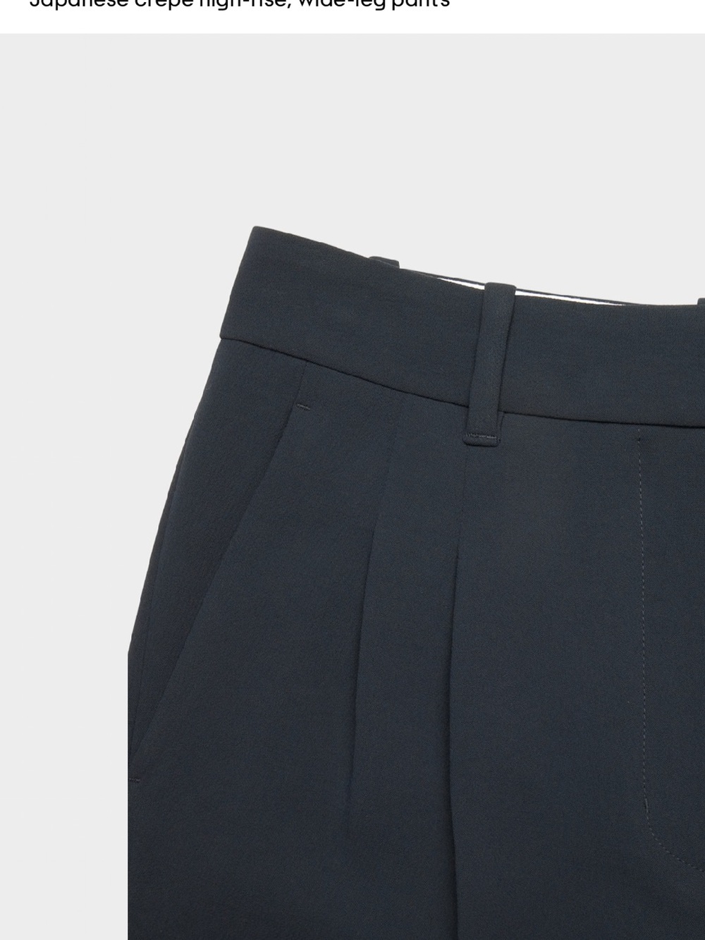 Aritzia effortless navy Wide-Leg Dress Pants - Picture 3 of 7